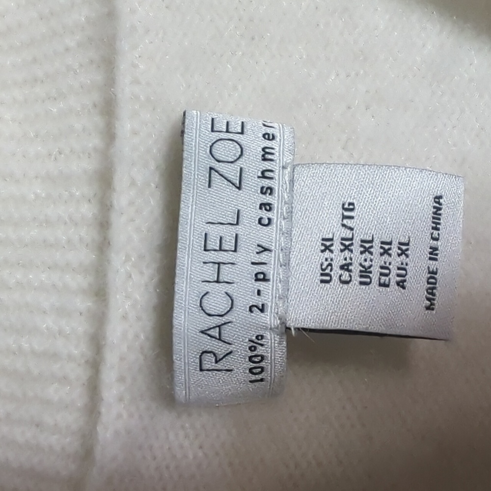 Womens 100% Cashmere‎ Sweater Vest Button Front Ivory Neutral Quiet Luxury XL - Picture 3 of 6